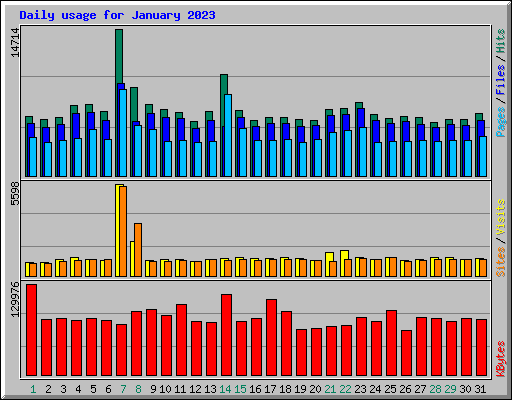 Daily usage for January 2023