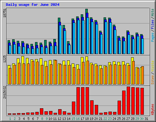 Daily usage for June 2024