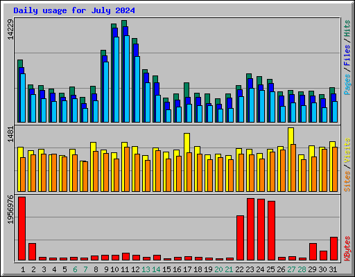 Daily usage for July 2024