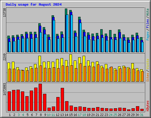 Daily usage for August 2024