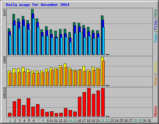 Daily usage for December 2024