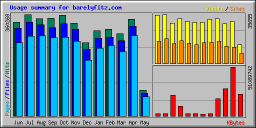 Usage summary for barelyfitz.com