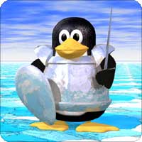 Tux the linux penguin wearing armor